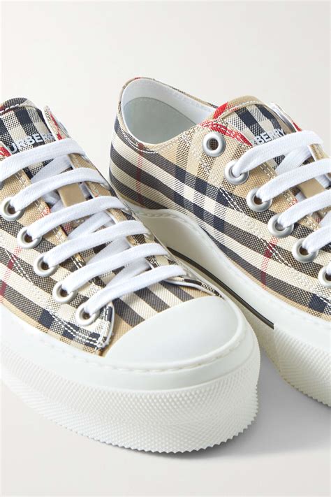 burberry womens sneakers|burberry checked canvas sneakers.